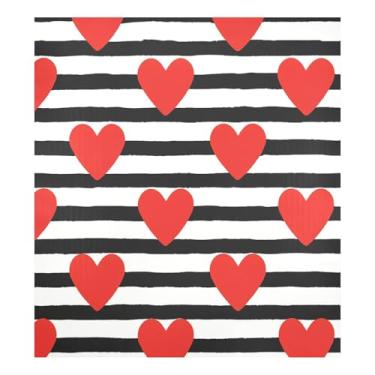 Imagem de Blueangle Corações listras Dia dos Namorados capa ímã máquina de lavar louça, decoração frontal da capa da máquina de lavar louça, adesivos de eletrodomésticos, 58 cm C x 66 cm adesivo magnético