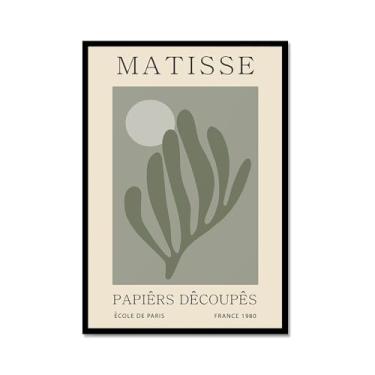 Imagem de Impressão de arte de parede verde sálvia Matisse arte de parede abstrato mercado de flores Picasso exposição pôsteres em tela minimalista linha arte folha boho decoração de quarto (SKU4,20.3x30.5 cm =