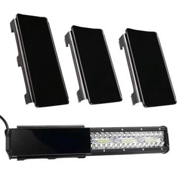 Imagem de Kit de cobertura de lente de barra de luz LED de 50 cm, capas de encaixe de policarbonato preto – Capas de barra de luz off-road de proteção de 4 x 2 x 15 cm, à prova de poeira, resistentes a