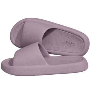 Imagem de Sapato de chuveiro antiderrapante para homens e mulheres, bico aberto, secagem rápida, chinelos leves para dormitório, casa de banho, uso ao ar livre, Roxa, 35