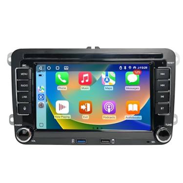 Imagem de prideoy Tela sensível ao toque IPS de 7 polegadas para Volkswagen e Seat Polo – CarPlay sem fio e Android Auto, Bluetooth, rádio FM/AM, som DSP Hi-Fi, unidade de cabeça dupla DIN com fácil instalação