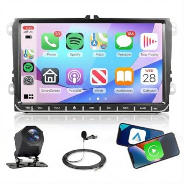 Imagem de Rádio estéreo 4 núcleos 4G + 64G Android para VW Volkswagen Seat Golf Passat Jetta Beetle Tiguan Touran EOS, CarPlay Android Auto, 22.9 cm HD Touchscreen Bluetooth Rádio, GPS WiFi FM RDS SWC AHD