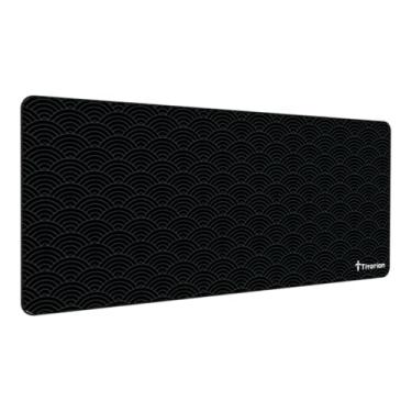 Imagem de Mouse Pad Gamer Extra Grande 90x40 Deskpad Ergonômico Speed Preto Branco Onda Oriental - Titorion (Preto)
