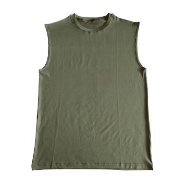 Imagem de REGATA BÁSICA FITNESS VERDE MILITAR P, 95% POLIÉSTER 5%ELASTANO - BASIC+