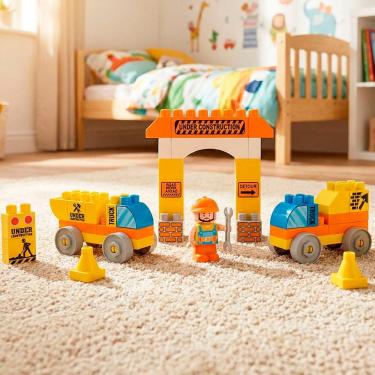 Imagem de Brinquedo Blocos De Montar Educativo Construtor Urbano 40pçs