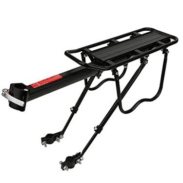 Imagem de KIMISS Suporte de Bagagem para Prateleira Traseira de Bicicleta, Adequado para Bolsa de Selim de Bicicleta, Acessórios de Ciclismo para Transporte Eficiente e Estilo (Toda liga de alumínio)