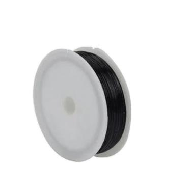 Imagem de Fio de alumínio para artesanato de 0,5 mm - Fio colorido ultrafino e flexível de 40 m para fabricação de joias, embrulho de arame, contas, artesanato de modelo e escultura (cor sortida) (cor: preto)