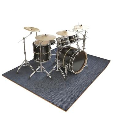 Imagem de Tapetes de tambor antiderrapantes, espessura de 6 mm, tapete de bateria, acessórios inferiores TPR à prova de som para conjunto de bateria elétrica, presente ideal para bateristas, acessórios de