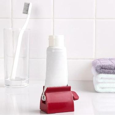 Imagem de Espremedor de pasta de dente rolante - uma maneira fácil e higiênica de distribuir pasta de dente! (1 VERMELHO)