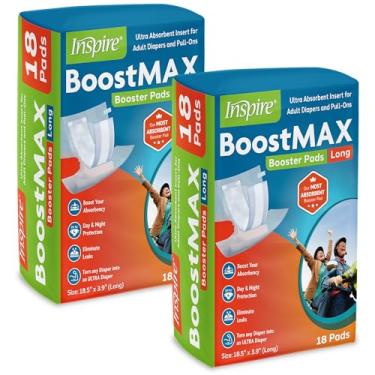 Imagem de Inspire Absorventes Incontinence Booster Super Extra Longos, Protetor Diário Feminino E Masculino, Encartes Para Fraldas Adultas 5+ Copos Absorção 36 Unidades