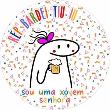 Imagem de Painel de Lona Redondo Aniversário Flork RepBardei Uma Xóvem Senhora C