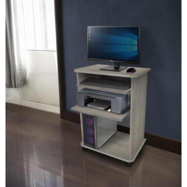 Imagem de Mesa de Computador 58cm - Duas prateleiras (Cor Bianco) - Bella Vercel