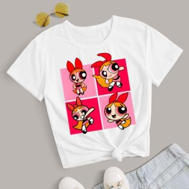 Imagem de T-shirt As Meninas Superpoderosas Blusinha Básica Estampada Branca - l