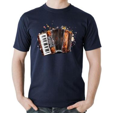 Imagem de Camiseta Algodão Acordeon Sanfona - Foca na Moda, Marinho, G