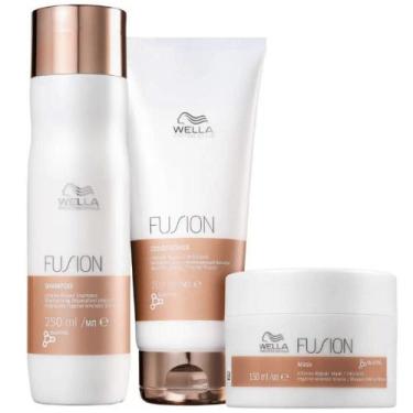 Imagem de Wella Fusion Shampoo 250ml, Condicionador 200ml e Máscara 150ml