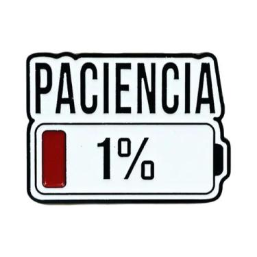 Imagem de Broche De Esmalte Espanhol PACIENCIA, Distintivo De 1% De Bateria, Pin