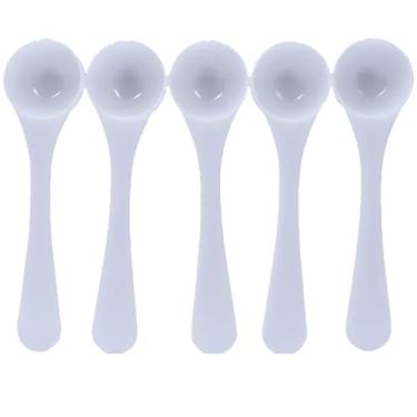 Imagem de 5 colheres medidoras de 4 ml/2 g colheres de chá brancas colheres de sopa de plástico para micropó de proteína ingrediente seco