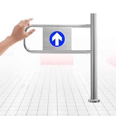Imagem de Porta giratória automática - Porta de fechamento automático de aço inoxidável para segurança de pedestres, controle de acesso - perfeita para lojas, quintais, armazéns - Design durável de 80 x 100 cm