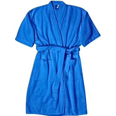 Imagem de Roupão de Banho Unissex 100% Algodão Atoalhado – Tamanho Único 38-48, Seca Bem para Piscina, Natação, Judo e Casa (CINZA PLATINA,UNICO - VESTE 38 AO 48)