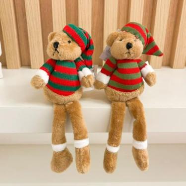Imagem de enfeite decorativo natal pend urso com gorro cachecol de árvore 11/15CM (Urso sentado 20CM,1 peça)