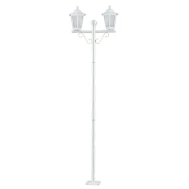 Imagem de Poste Luminária Branco 1,6m Jardim 2 Lâmpadas E27 Grega Polipropileno Lente Fosca Dital