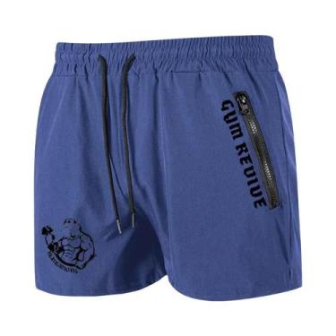 Imagem de Bermudas Masculinas De Secagem Rápida Com Estampa, Bolsos Laterais Com