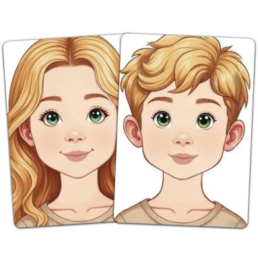 Imagem de DELORIGIN 2 peças de quadro de prática de pintura facial tamanho A4 reutilizáveis quadros de prática de pintura de maquiagem de palco ferramenta de exercícios faciais, suprimentos de pintura facial