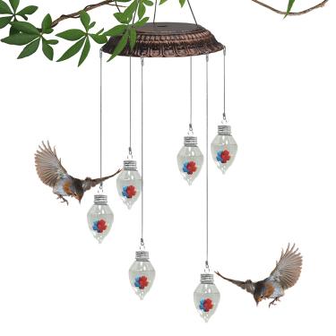 Imagem de Alimentador Para Beija-flores,Ornamento Decorativo Com Sino De,Comedouro de Pássaros Suspenso - Para Atrair Vida Selvagem ao Jardim Janela e Pátio