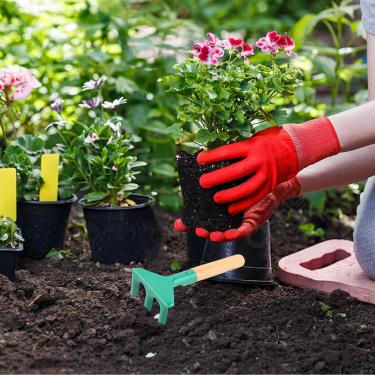 Imagem de Ferramentas De Jardim Para Crianças - Pequeno com Ancinho Brinquedos de Praia - Conjunto de Ferramentas de Jardim com Pá e Garfo | para Afofar Plantar em Quintal Piscina Pré-escola e