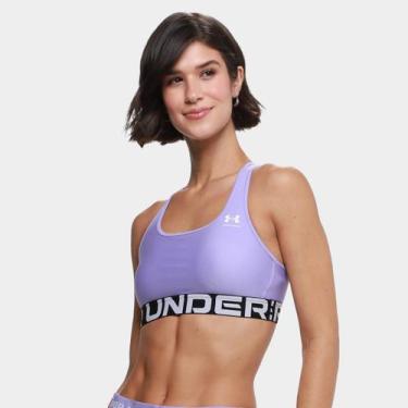 Imagem de Top Under Armour HG Authentics Mid Feminino, Lilás, Branco, P