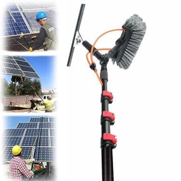 Imagem de Escova de limpeza alimentada por água, haste de limpeza, conservatório, painel solar, extensível, telescópico, equipamento de escova telescópica estendida (24 pés/7,2 m)