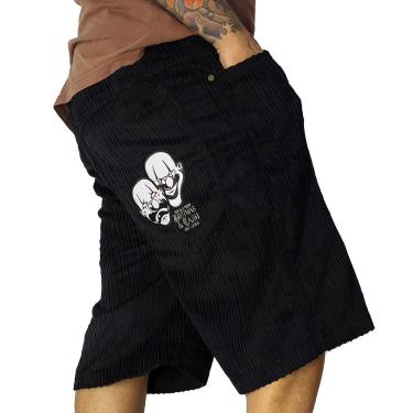 Imagem de Bermuda Veludo Brothas And Cash Chora Agora Preto BRO-285-Masculino