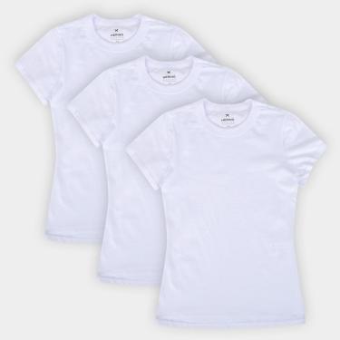 Imagem de Kit Camiseta Hering Básica 3 Peças Feminina-Feminino