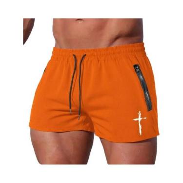 Imagem de Calções De Natação Masculinos De Verão Com Estampa Cruzada, Shorts De 