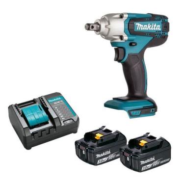 Imagem de Chave de Impacto a bateria com 1/2'' 18v Makita Dtw190z + 2 baterias d