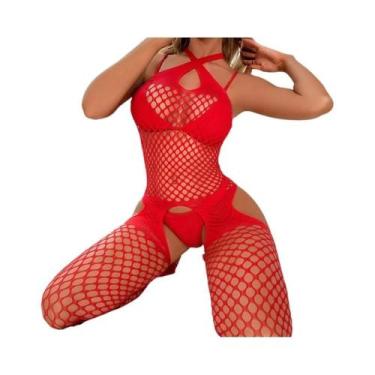 Imagem de Conjunto De Sutiã Sexy Em Renda Com Estampa Floral E Body Sem Fundo Pa