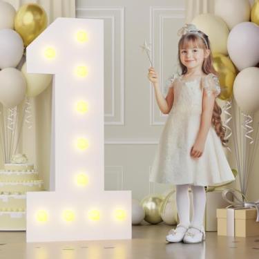 Imagem de Bugame Números De Letreiro 1,2 M, Grandes Iluminados Para Decoração 1 A 15 Anos - Festa Aniversário M Altura, Número