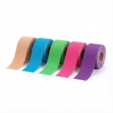 Imagem de Fita Tape Bandagem Elástica Adesiva 5cm x 5cm Fisioterapia Lesão Muscular Alivio Dor Atléta Treino Recuperação