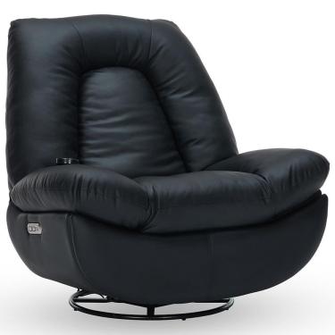 Imagem de Poltrona Reclinável Elétrica Com Massagem E Aquecimento Salvana L07 Couríssimo Preto - Lyam Decor