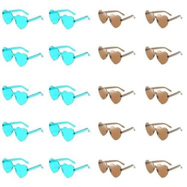 Imagem de Óculos De Sol Femininos Em Cores Candy Com Design De Coração KAMMPT, 2