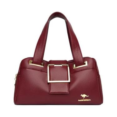 Imagem de Bolsa De Couro Feminina De Grande Capacidade Com Múltiplas Camadas E A