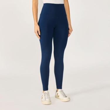 Imagem de Kit 2 Legging feminina cintura alta em Cotton Tribo Livre, Azul marinh