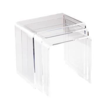 Imagem de Jogo de 3 Mesas Laterais Noa Transparente Westwing - Westwing Collecti