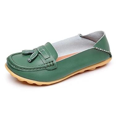 Imagem de VenusCelia Mocassim feminino Lantern Walking Flat, Verde, 8 UK