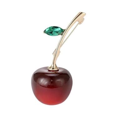 Imagem de Broches De Cereja Com Strass Unissex Para Mulheres, Pins De Frutas Em 