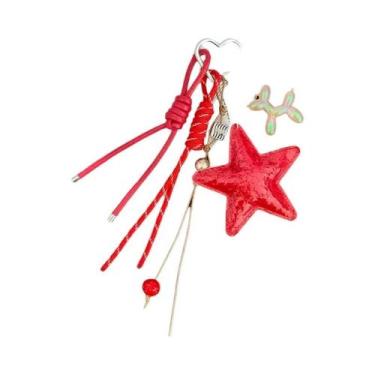 Imagem de Chaveiro Fofo De Couro Com Estrela, Balão E Cachorro Arco-Íris, Acessó