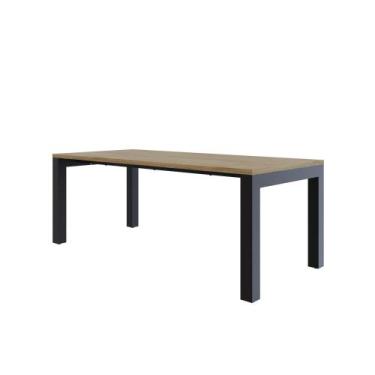 Imagem de Mesa de Jantar Bronx U 200x90x77cm - Compace, Vermont OAK/Est.Preta