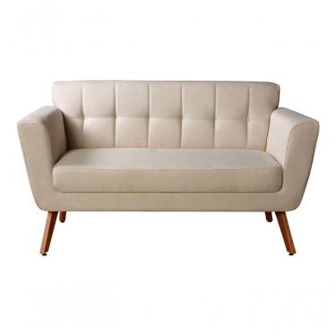 Imagem de Namoradeira Sofá 2 Lugares Bruna Decoração Confortável - Linho Bege 140