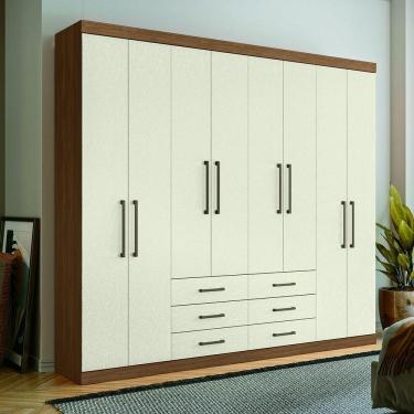 Imagem de Guarda Roupa 8 Portas 6 Gavetas Havana Master Santos Andirá Jatoba-areia