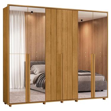 Imagem de Guarda Roupa Casal Volpi 6 Portas Com Espelhos MDF 278 cm Madetec